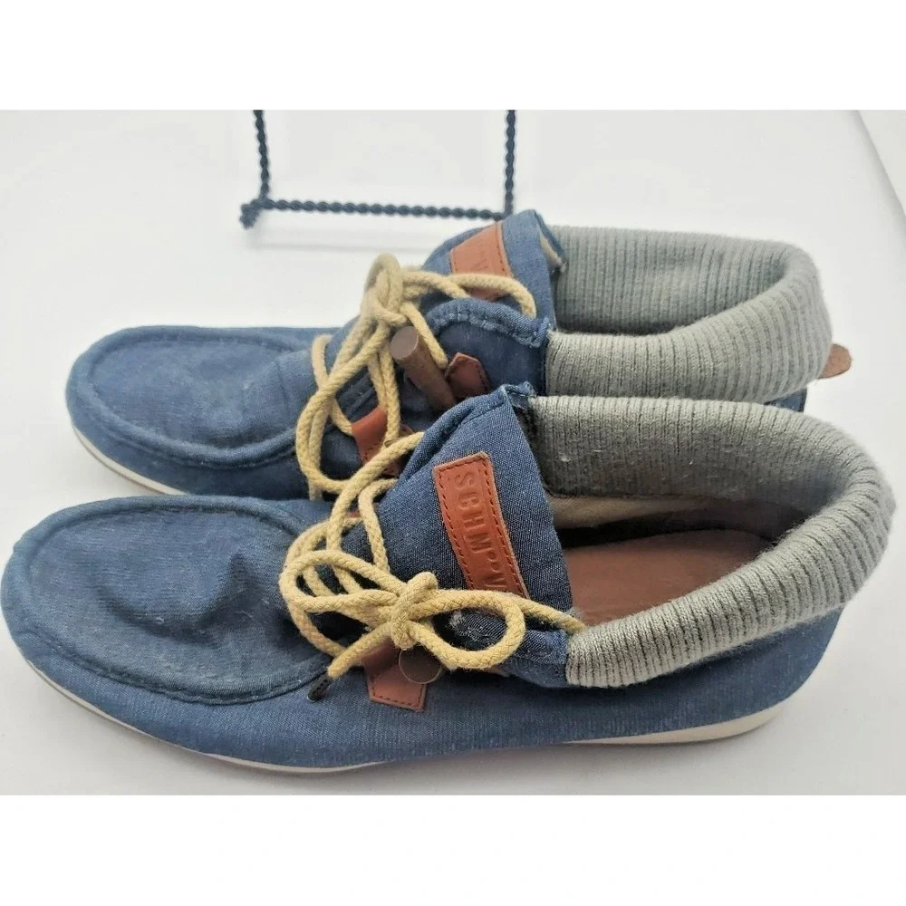 Schmoove Shoes 9.5  Mens Desert Beach Denim Beach Style‎ Rare Vintage